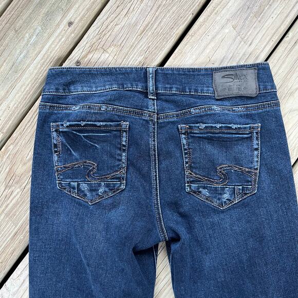 Silver Jeans Co. Women's Elyse Straight Jean Dark Wash Size 28/34 - Picture 4 of 9